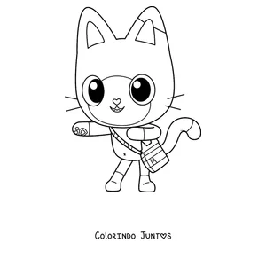 Desenho para colorir do Pandy Paws, o amigo gato panda da Gabby