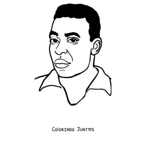 Desenho para colorir de um retrato do Pelé