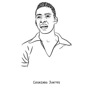 Desenho para colorir do Pelé sorrindo