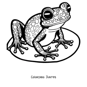 Desenho para colorir de uma perereca descansando num galho