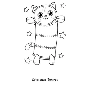 Desenho para colorir do Pillow Cat, o gatinho dorminhoco