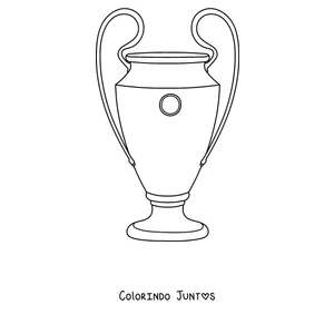 Desenho para colorir do troféu da Champions League com alças grandes