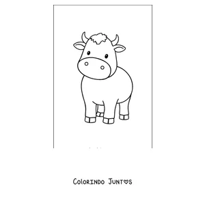 Desenho para colorir de vaca simples para os pequenos