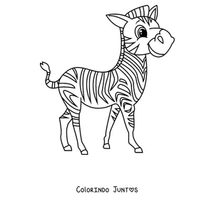 Desenho para colorir de uma zebra de desenho animado